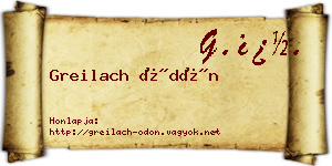 Greilach Ödön névjegykártya